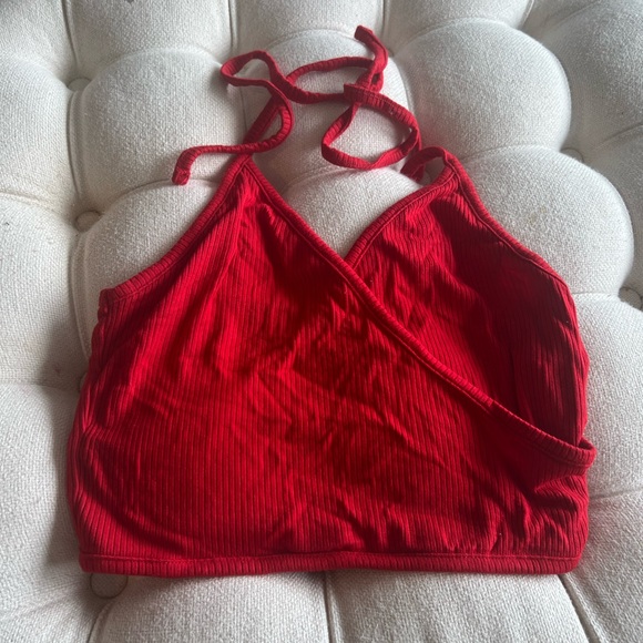 Red Halter Crop Top - Picture 1 of 3